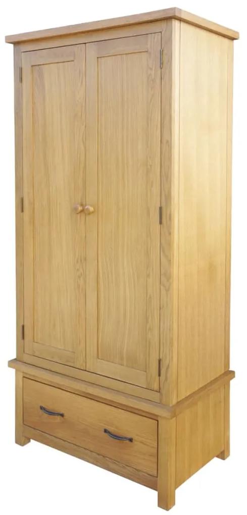 Sifonier cu un sertar, 90 x 52 x 183 cm, lemn masiv de stejar