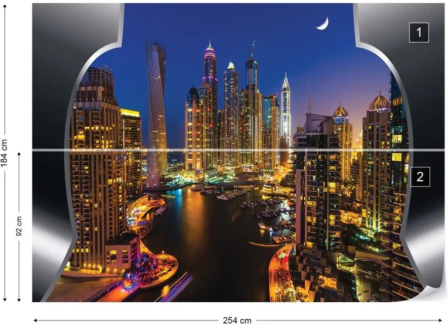 GLIX Fototapet - Dubai City Skyline Vliesová tapeta  - 254x184 cm