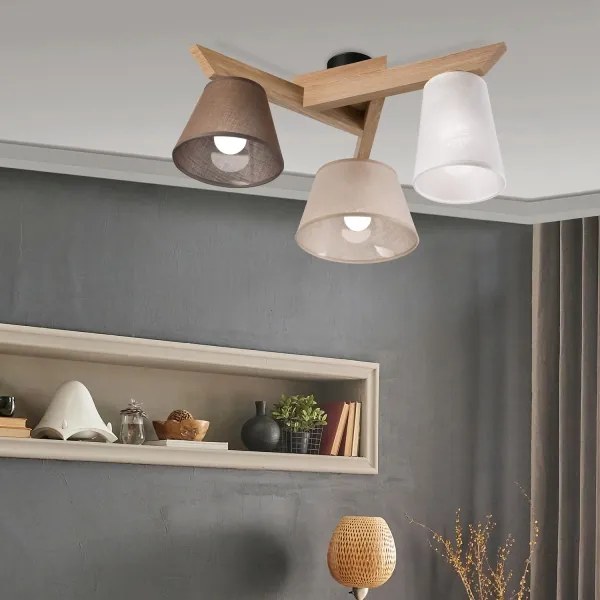 Lustră aplicată Brilagi ANTHONY 3xE14/40W/230V stejar