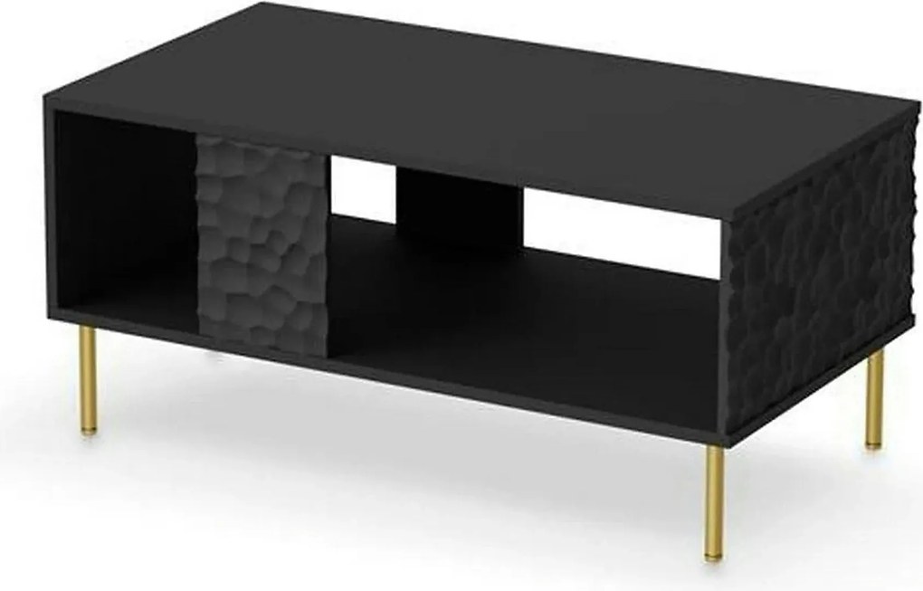 Masuta cafea BULLET, negru/auriu, PAL laminat, 90X50X43 cm
