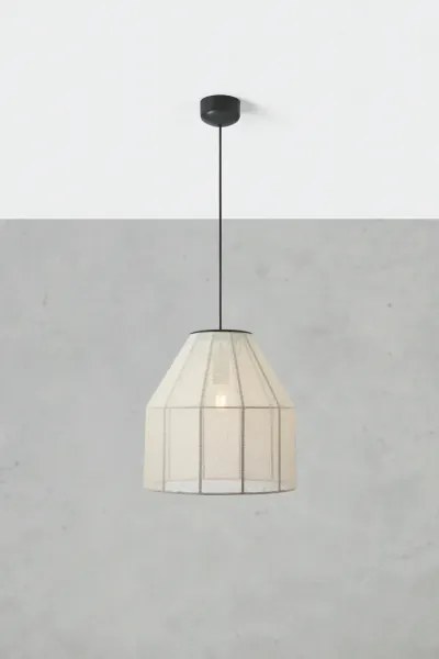 Markslöjd 108956 - Lustră suspendată pe cablu AIKO 1xE27/60W/230V Diam. 37 cm crem/negru