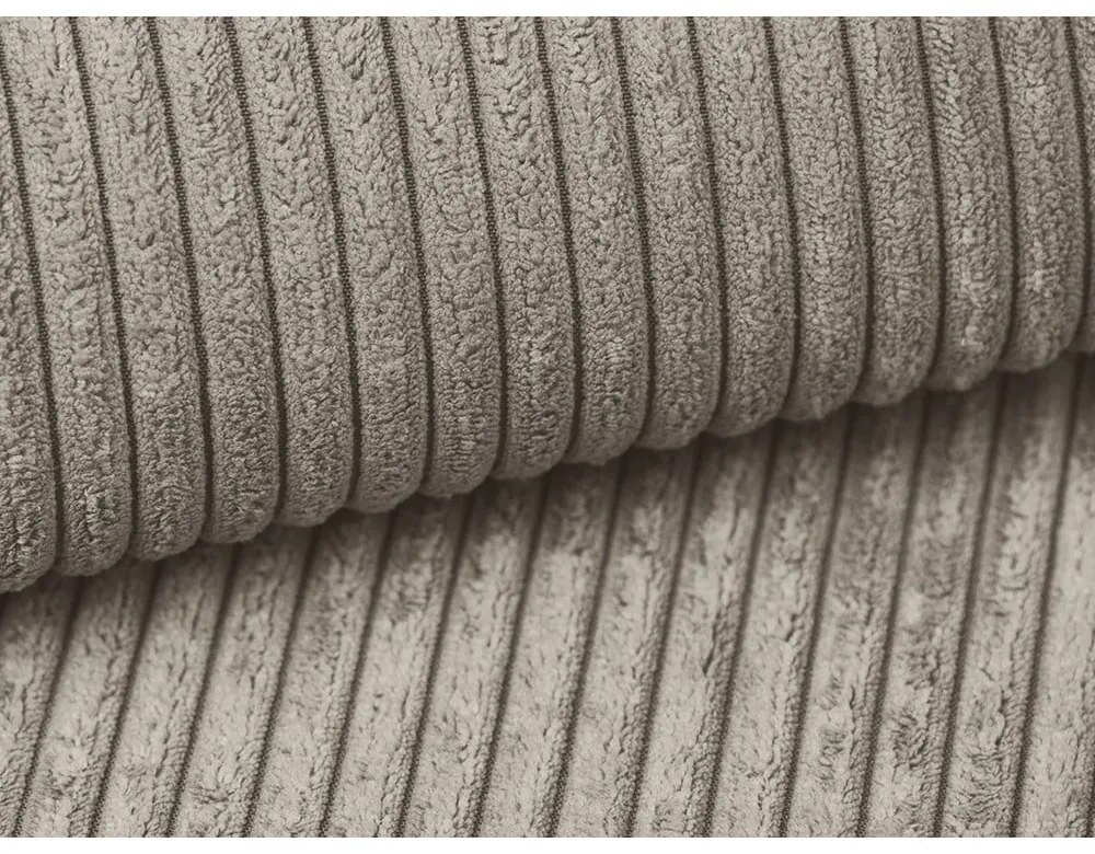 Canapea maro deschis extensibilă cu tapițerie din catifea reiată 195 cm Nona – Makamii