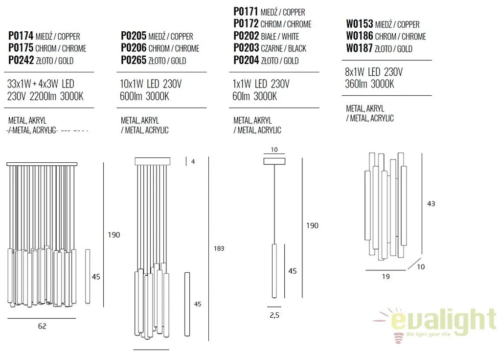 Lustra LED dimabila design Premium Class Quality ORGANIC FAT GOLD P0265D MX