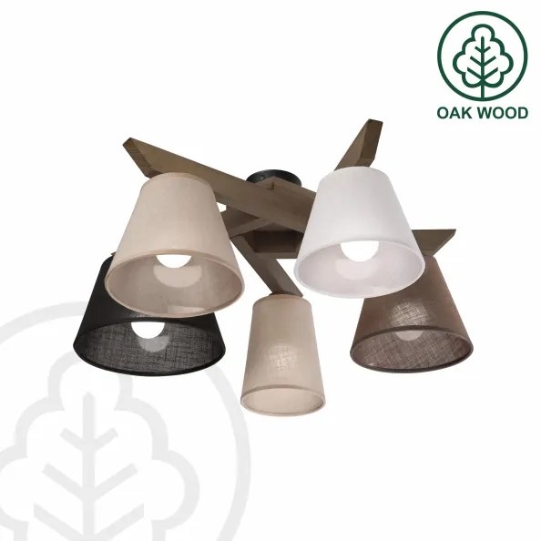 Lustră LED aplicată Brilagi ANTHONY 5xE14/40W/230V stejar nuc