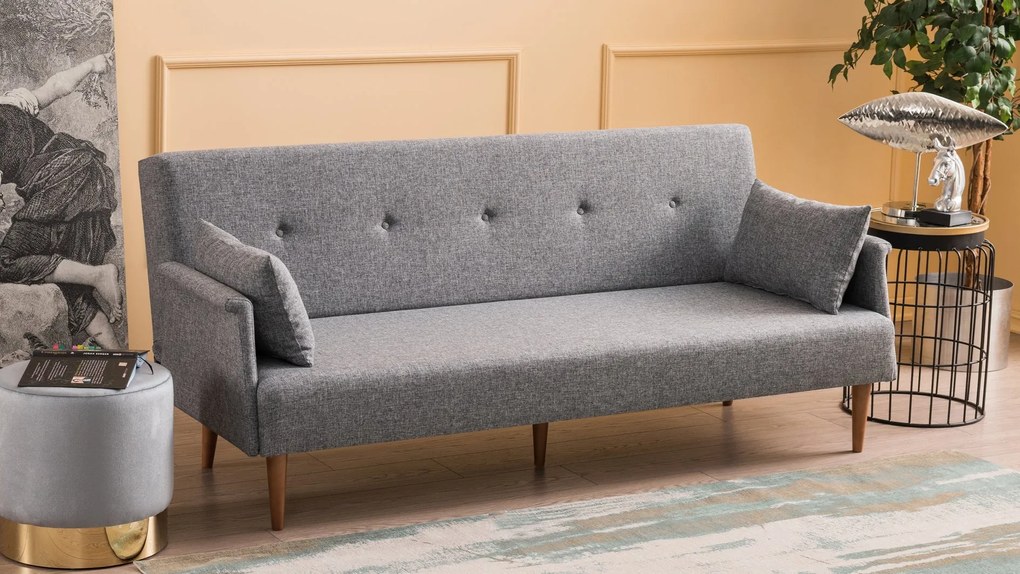 Canapea extensibilă cu 3 locuri Navan Sofa Bed-Grey Gri