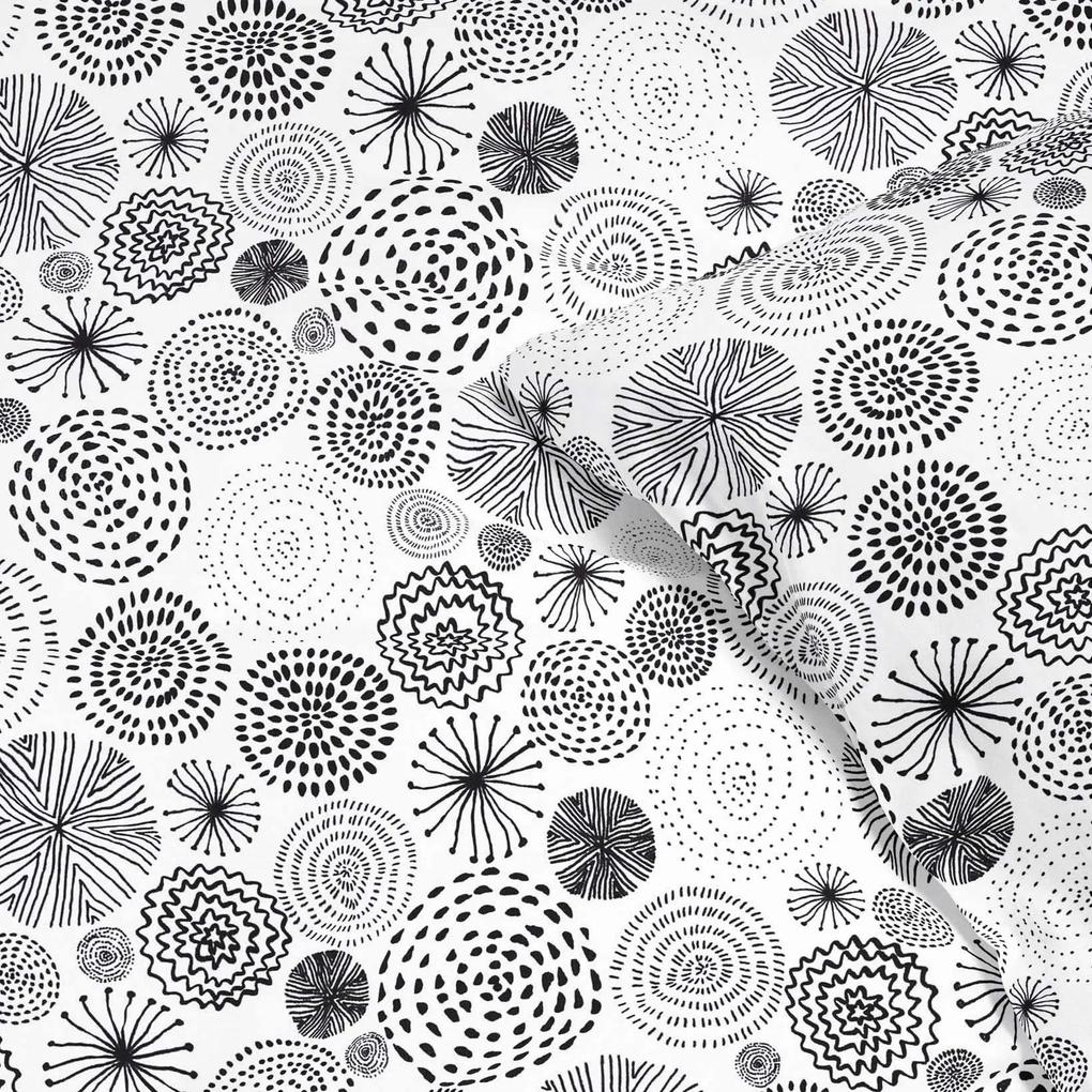 Goldea lenjerie de pat 100% bumbac - cercuri abstracte 140 x 200 și 50 x 70 cm