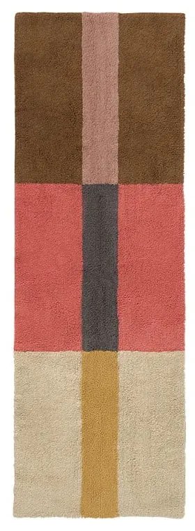 Covor tip traversă țesut manual din lână 80x230 cm Chroma Spiced Coral – Lorena Canals