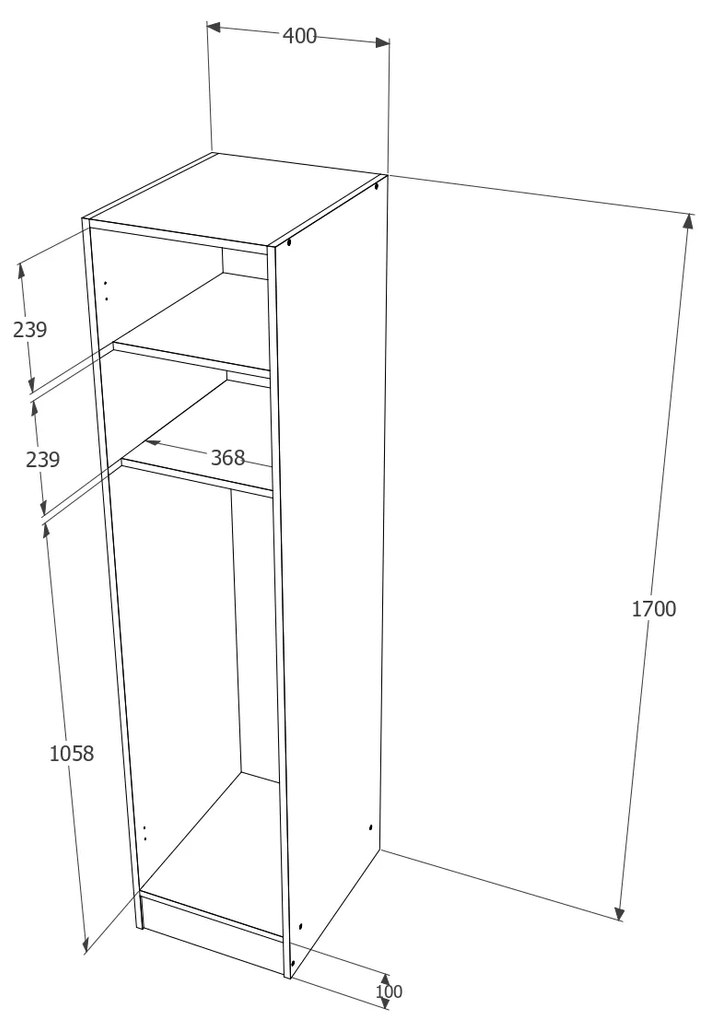 Dulap haaus Remi, O Usa, Stejar Sonoma, 40 x 51 x 170 cm