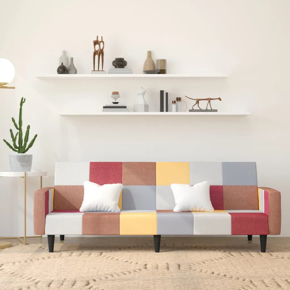 337476 vidaXL Canapea extensibilă cu 2 locuri, material textil