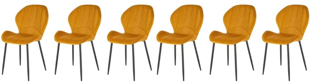 Set 6 scaune K538 velvet mustariu
