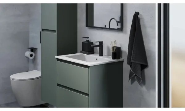 Dulap de baie cu lavoar MOLDE 60 cm, verde