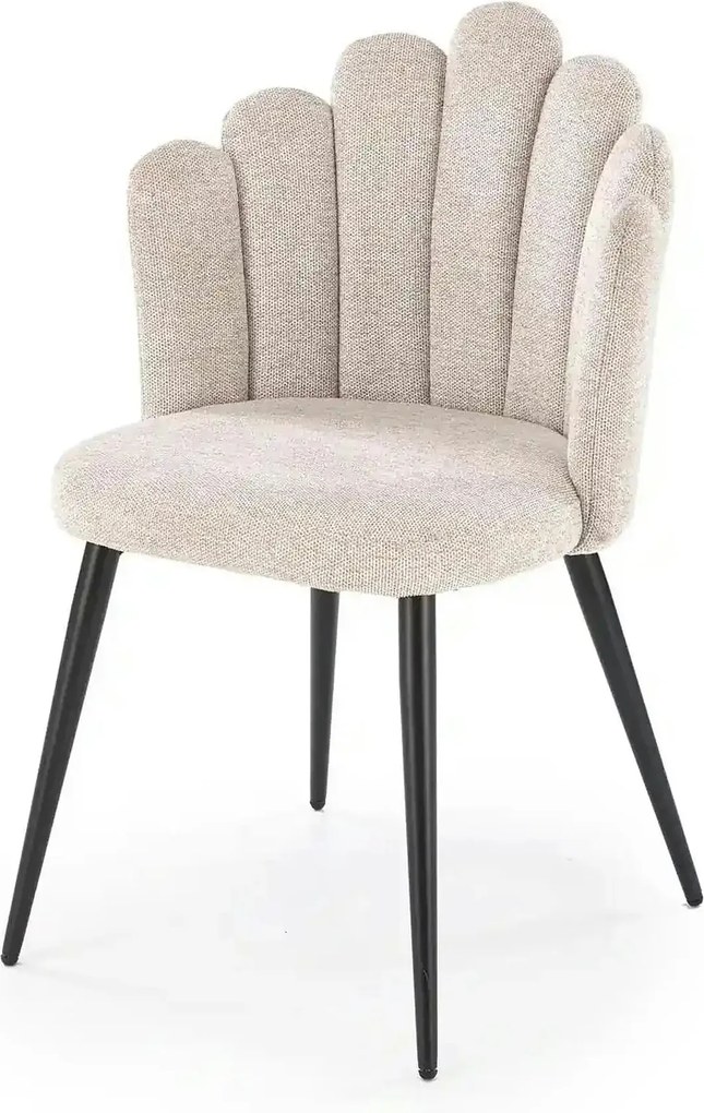 Scaun K552, bej/negru, stofa clasica/metal, 53x53x83 cm