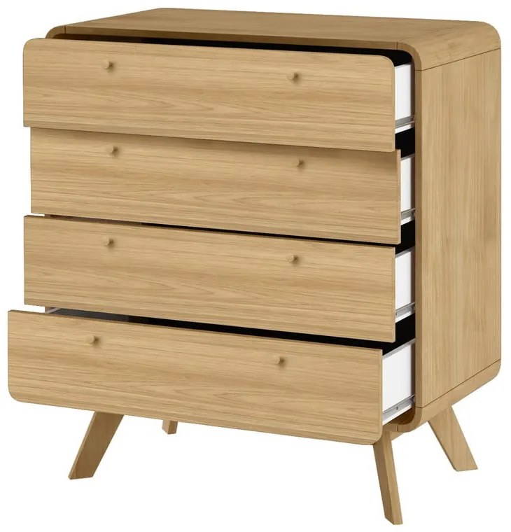 Comodă în culoare naturală înaltă cu aspect de lemn de stejar 80x88 cm Cassie - Støraa