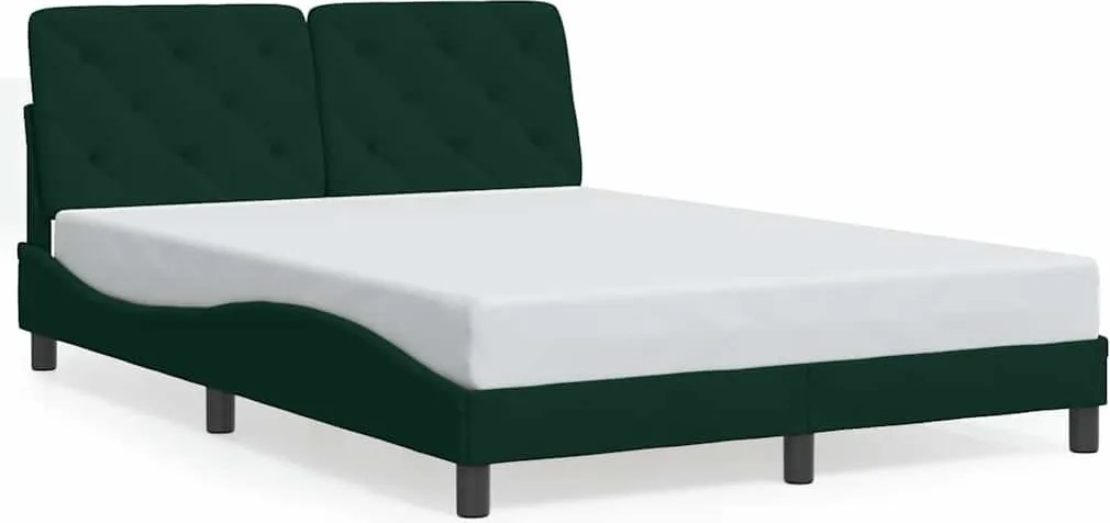 vidaXL Cadru de pat fără saltea, verde închis, 140x190 cm, catifea