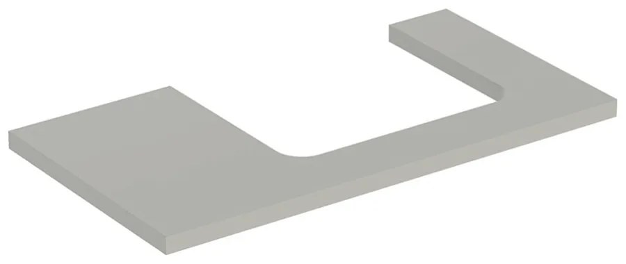 Blat pentru lavoar Geberit One cu decupaj in dreapta greige mat 90 cm
