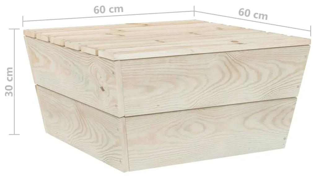 Set mobilier gradina din paleti cu perne, 6 piese, lemn molid Rosu, 3x colt + 2x mijloc + masa, 1