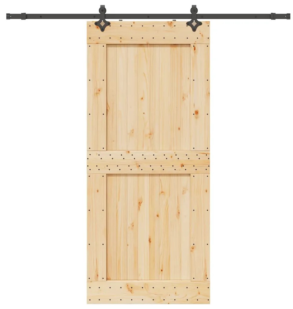 vidaXL Ușă glisantă cu set feronerie, 100x210 cm, lemn masiv de pin