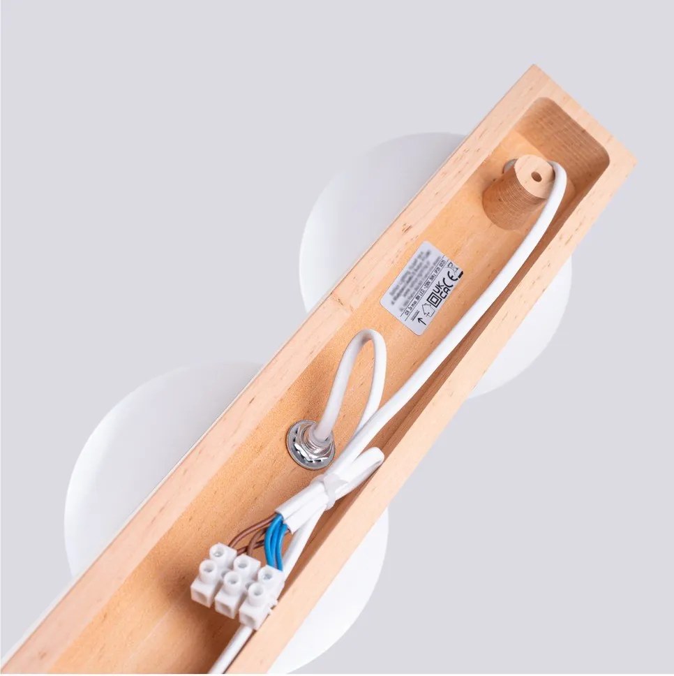 Plafonieră albă/în culoare naturală cu abajur din sticlă ø 12 cm Solum – Sollux