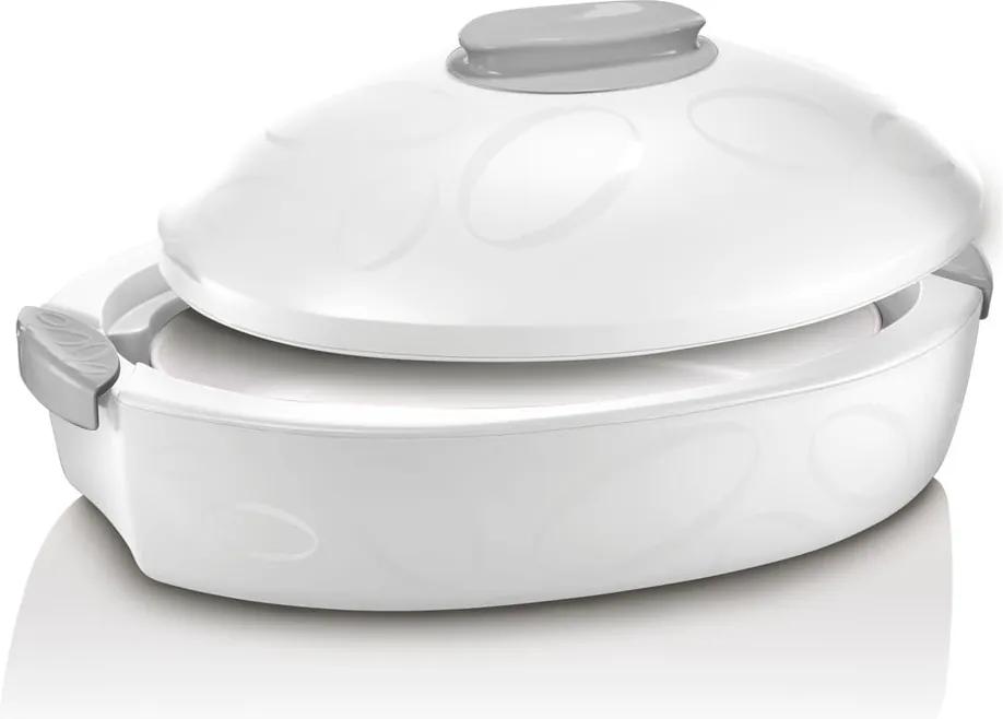 Cutie termică ovală cu vas de coacere Enjoy Gourmet, 3 l, alb