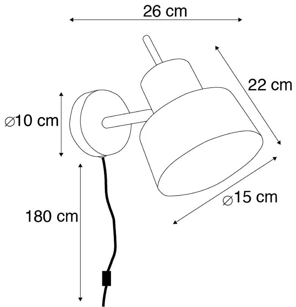 Lampă de perete inteligentă neagră cu WiFi A60 - Chappie