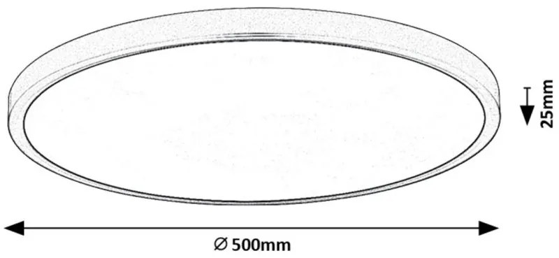 Plafoniera LED slim 50cm Paulos negru/alb