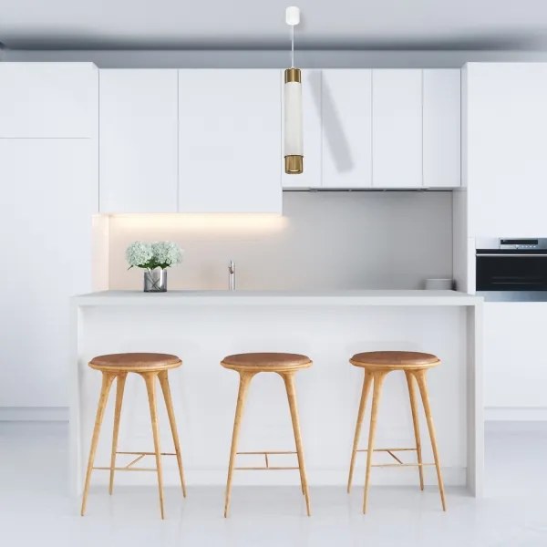 Candelabru pe șnur Marmură alb/alamă 1xGU10/8W/230V