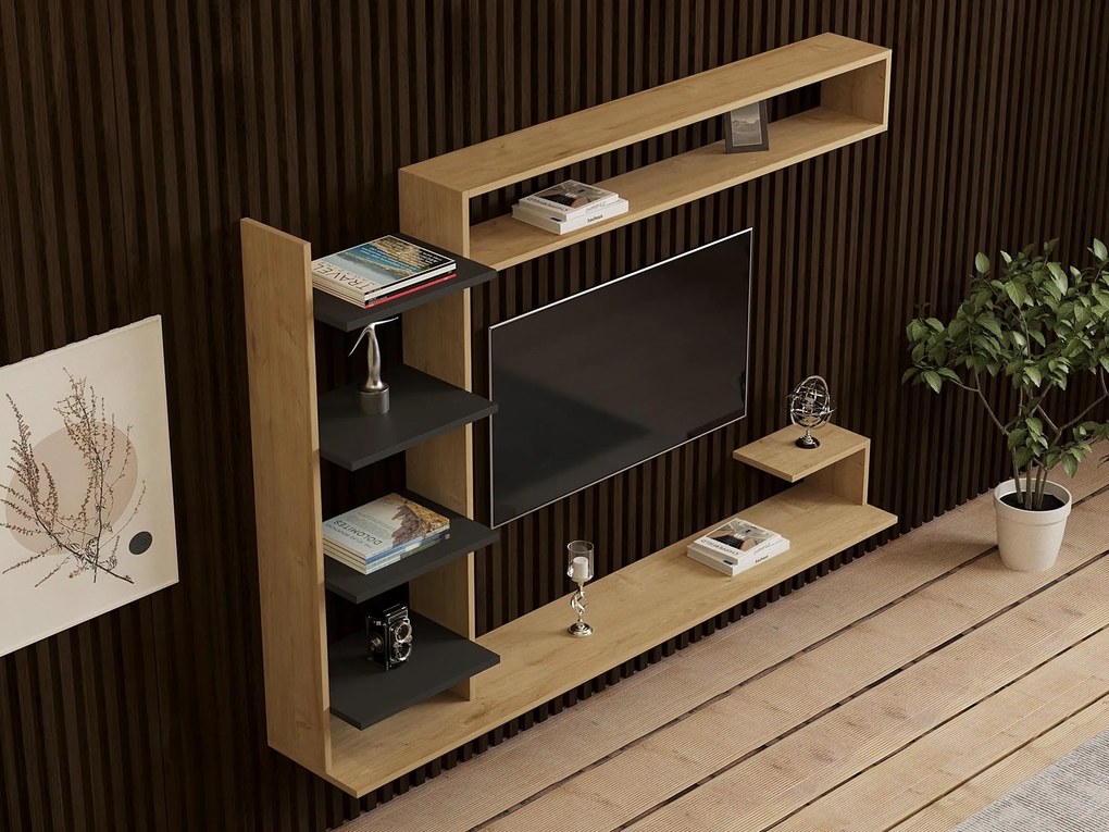 Mobilier living Pikovo (stejar zafir + antracit) . 1095553