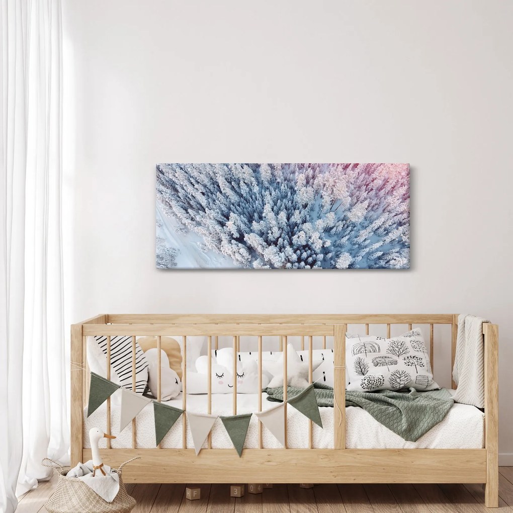 Tablou cu copaci înzăpeziți (120x50 cm)