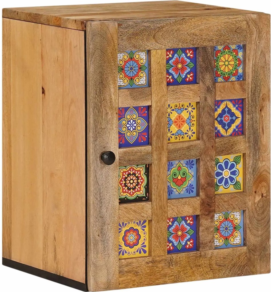 vidaXL Dulap Suspendat pentru Baie cu ușă natural 38 x 33,5 x 48 cm