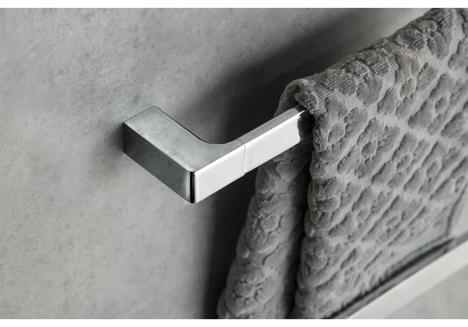 GEDY PI218013 Pirenei suport pentru prosoape 80 x6,6 cm, argintiu