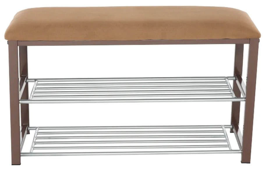 Banca cu rafturi pantofi, ciocolatiu maro inchis