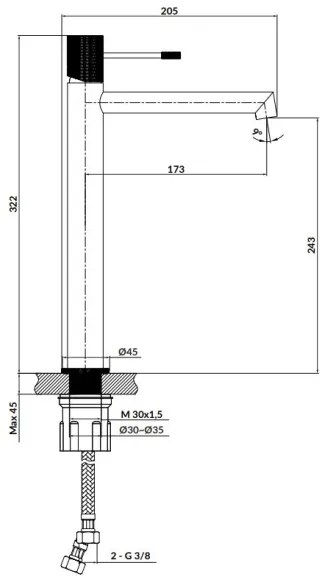 Baterie de lavoar Cersanit S951-592 ZEN 32,2 cm crom lucios