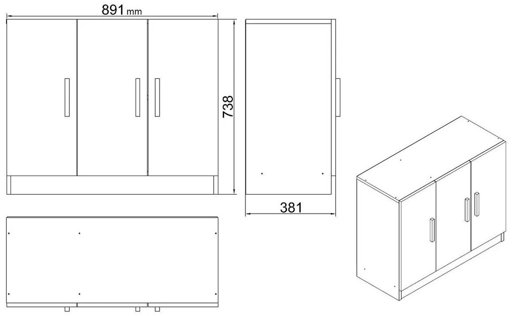 Set mobilier birou Volgenzo 12 (alb). 1107157