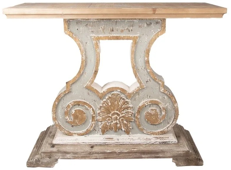 Consola natur, din lemn masiv, aspect vintage, Valence