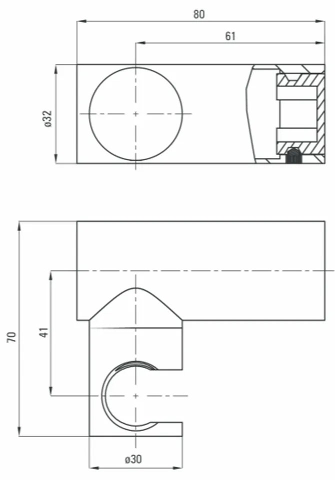 Suport para dus rotund Deante Round negru mat Negru mat