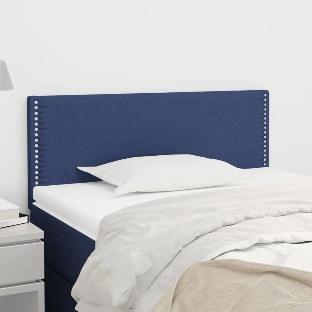 345870 vidaXL Tăblie de pat, albastru, 80x5x78/88 cm, textil