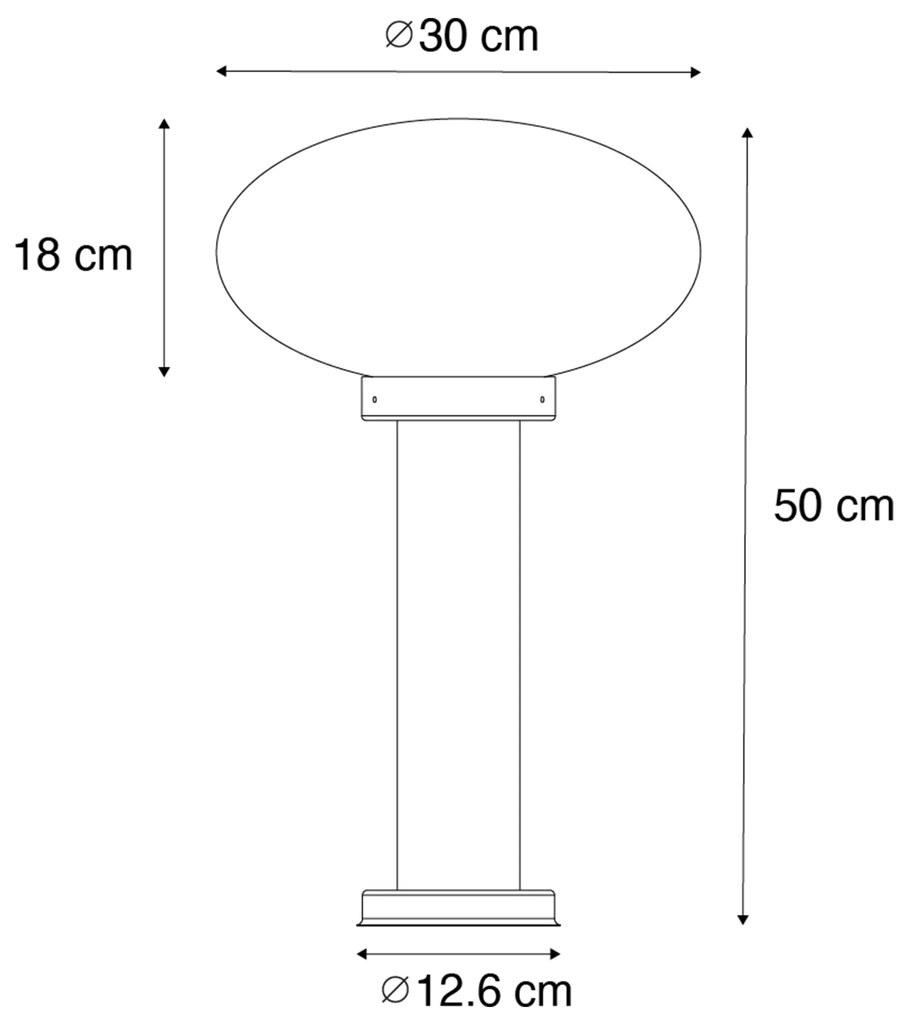Lampă de exterior modernă de tip stâlp neagră 50 cm - Elly