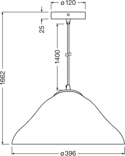 Osram - Lustră suspendată pe cablu LOTUS LEAF 1xE27/9W/230V Ø 39,6 cm