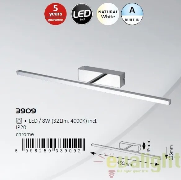 Aplica de perete LED pentru tablou, oglinda, L-45cm, Picture slim 3909 RX