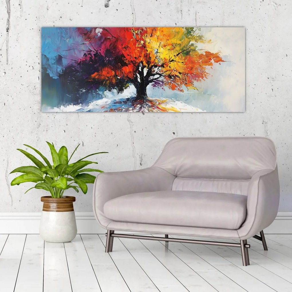 Tablou - Copac multicolor (120x50 cm)