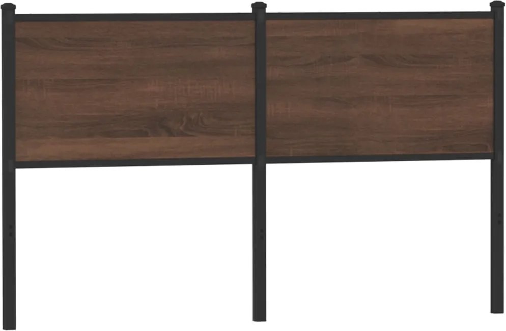vidaXL Tăblie de pat de schimb, stejar maro, 140 cm, lemn prelucrat și oțel