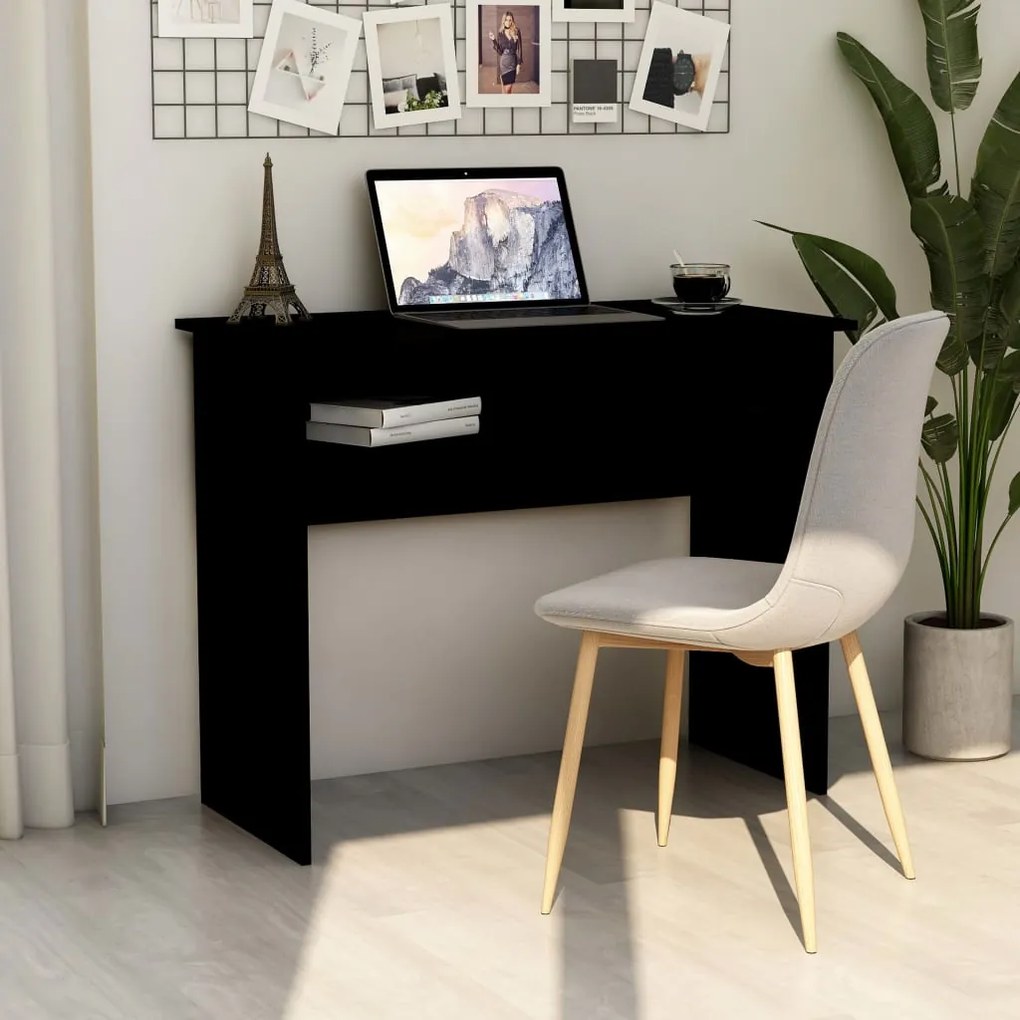 801171 vidaXL Birou, negru, 90x50x74 cm, lemn prelucrat