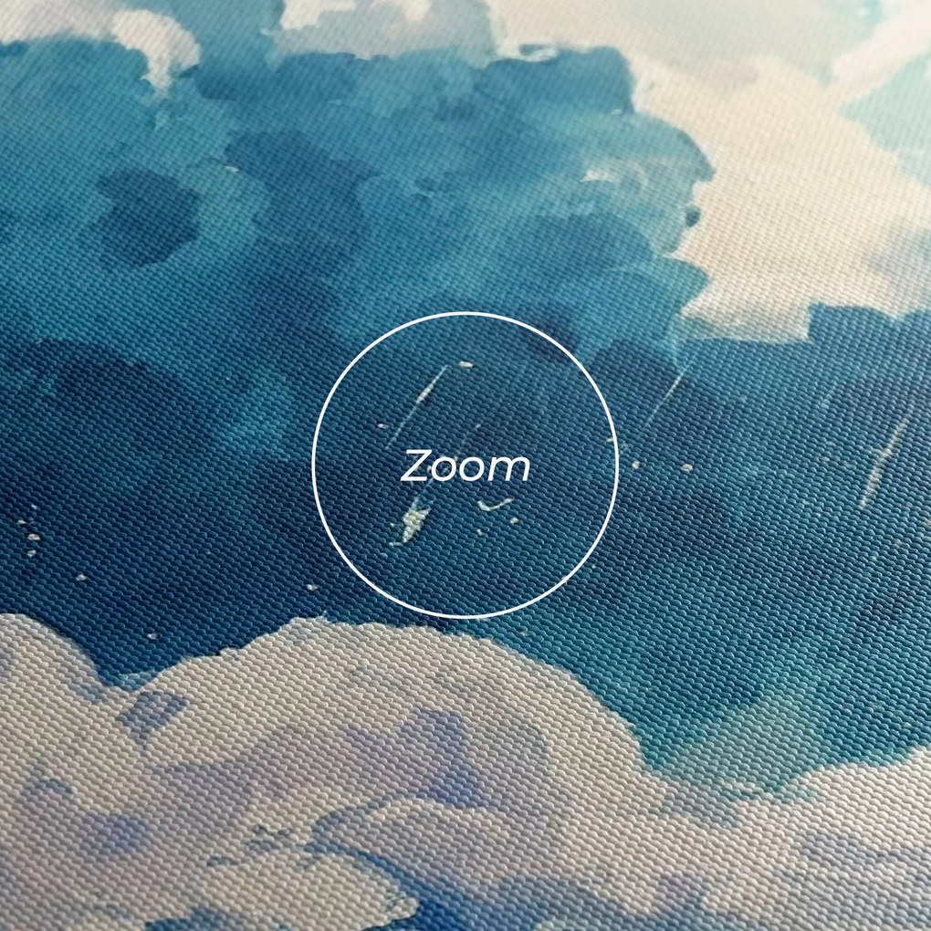 Tablou Canvas, 50x100cm, Dormitor si Living, Peisaje, Nori, White Blue Clouds Art