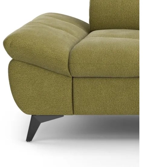 Canapea colțar extensibilă în L MARANO, dreapta, culoare măslinie