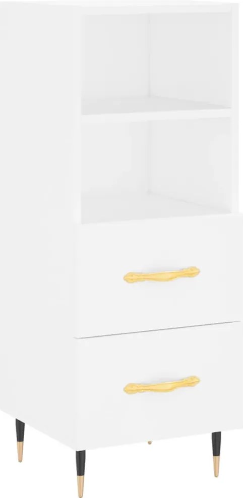 vidaXL Servantă, alb, 34,5x34x90 cm, lemn compozit