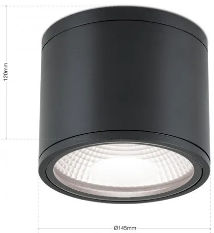 Spot LED aplicat cu protectie la umiditate IP65, SPUTNIK 14,5cm, negru