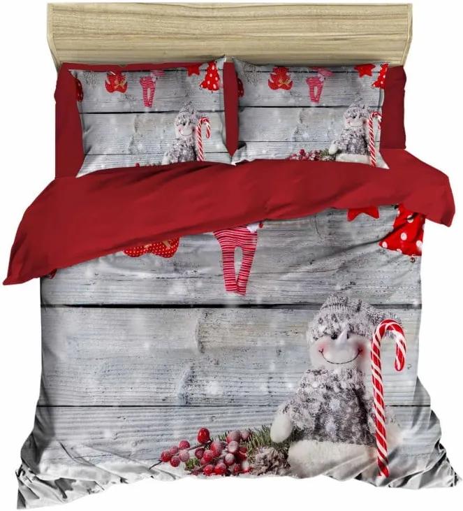 Lenjerie de pat cu cearșaf Christmas Lolly, 200 x 220 cm
