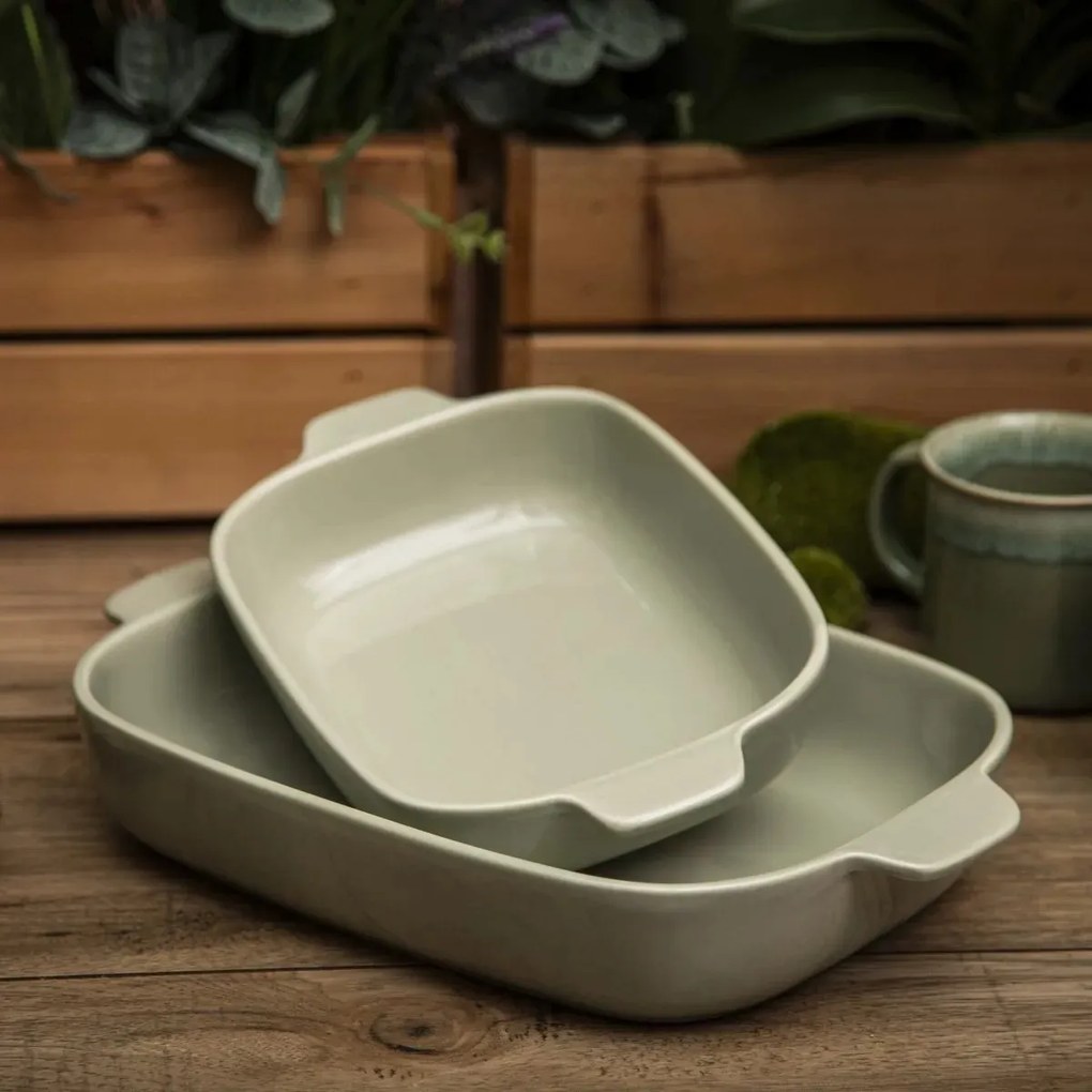 Vas de copt din ceramică Altom verde deschis 1900ml, 33,5 x 22 x 5 cm