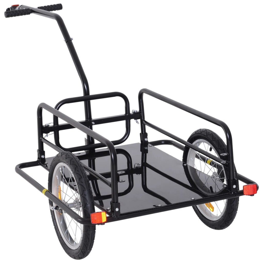 HOMCOM Carucior Remorca pentru Bicicleta Negru 156x72x82cm | Aosom Romania