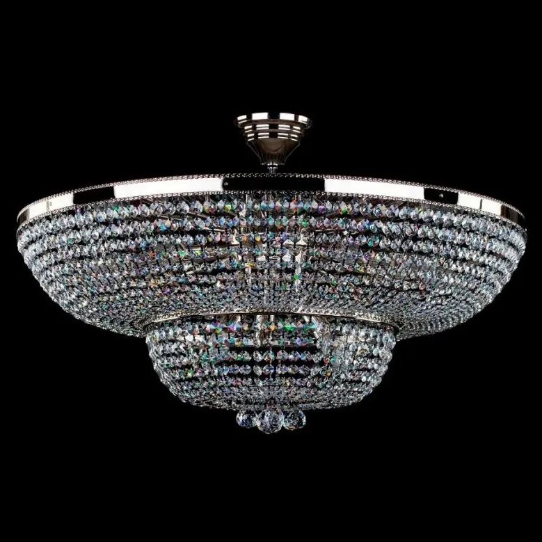 Plafonier cristal Bohemia diam. 80cm GERTA DIA 800 NICKEL CE